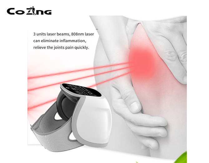 Home Knee Pain Relief Device Instrument with the Cold Laser / Infrared Light Therapy and Massage