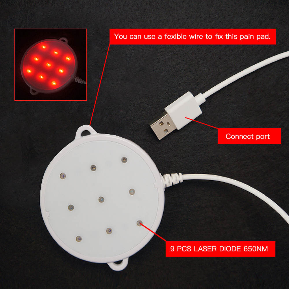 COZING-USBP 650nm Portable Laser Pain Relief Pad – USB-Powered Therapy for Joint/Muscle Pain