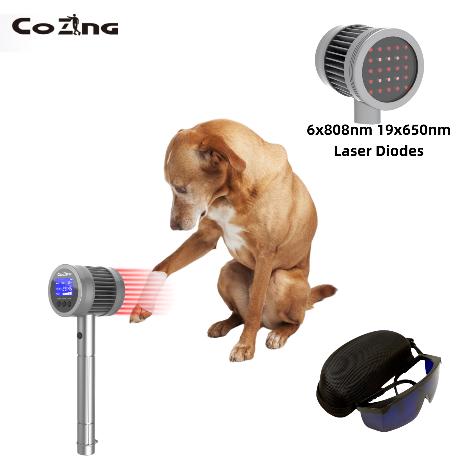 COZING-T05-4  10W 650nm 808nm Professional Laser Therapy Device – Advanced Dual-Wavelength Photobiomodulation System