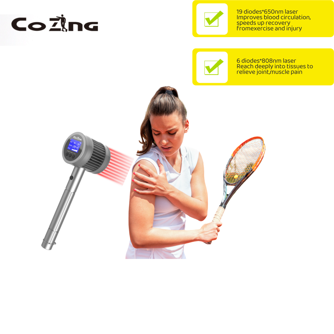 COZING-T05-3 –  8.09W Laser Therapy Device (650nm + 808nm) FDA-Cleared | Adjustable 1-9999Hz | 8.09W Total Power