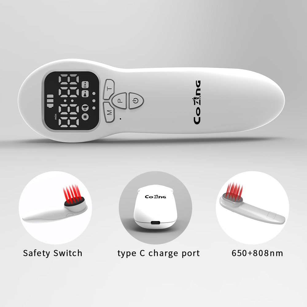 Jitesy Appareil de thérapie de lumière rouge, anti-douleur portable pour  lumière infrarouge, appareil laser froid équipé de lunettes avec sondes 650