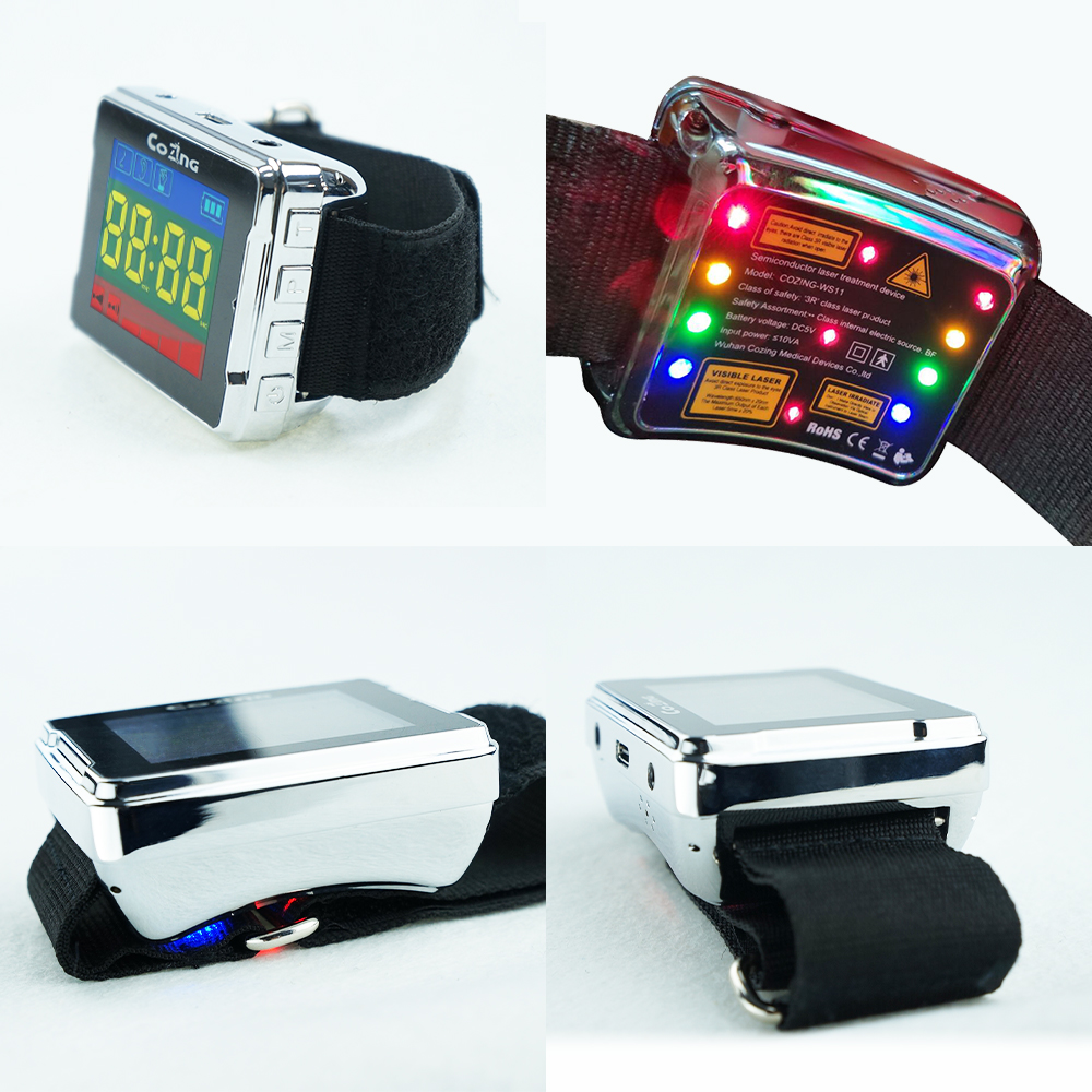 4 color Lights Elderly Care LLLT Therapy Hypertension/Hyperglycemia Treatment Therapy Laser Watch